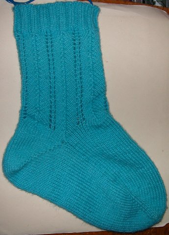 Pine Tree Toe-Up Sock Sample