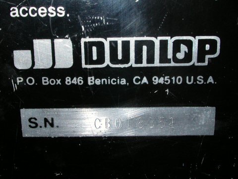 Dunlop Crybaby Serial No.