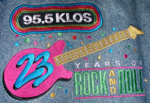 Close-up of KLOS jacket embroidery